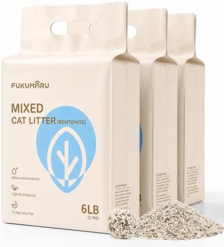 FUKUMARU Tofu Cat Litter, Bentonite Blend, Clumping, Odor Control...
