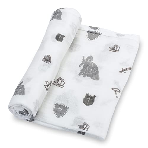 Image of LollyBanks Baby Blanket, 100% Cotton Cozy Muslin Swaddle Blankets for Boys, Large 47 x 47 Inches Newborn Blanket, Soft and Breathable Receiving Blankets, Baby Essentials, Registry (Armor Print)