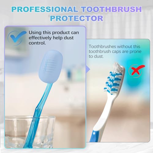 6 packs silicone toothbrush covers caps for electric amp manual toothbrush heads