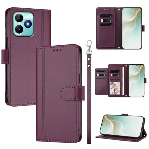 Cover �Ή��@�� for Realme Narzo N53,�Ή��@�� for Realme C51 4G / C51s / C53 4G / Note 50 �y�J�[�h�X���b�g2�t���E�H���b�g�X�^�C���z�X�}�z�P�[�X Violet