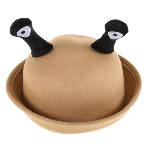 Homoyoyo Small Round Snail Eyes Hat for Creative Casual Wear Cap Light Brown Dress Up Hat for Adorable and Unique Design for Fall and Winter