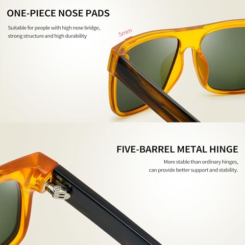Image of Joopin Polarized Sunglasses Men Women UV400 Protection, Big Chunky Square Sun Glasses, Designer Shades Retro Sunnies Driving