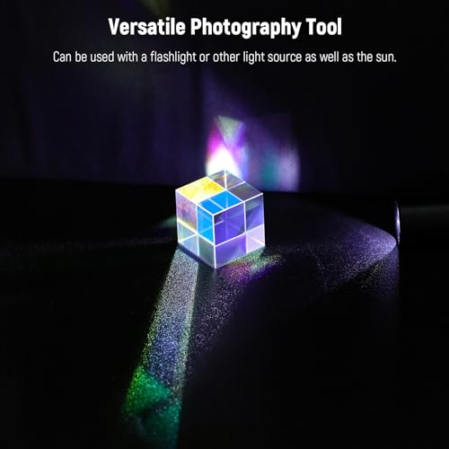 NEEWER 25mm K9 Kristallglas Fotografie Würfelprisma, optischer Farb HD Glaswürfel, RGB Dispersionsprisma, Fotografie Requisiten, für Heimdekoration, Physikunterricht, Lichtspektrum Ausbildung, CY005