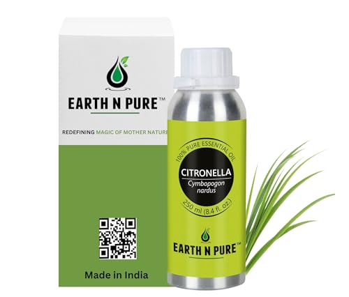 Image of Earth N Pure Citronella Essential Oil Undiluted, Natural, Therapeutic Grade 250 ml