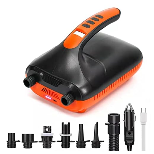 20PSI High Pressure SUP Air Pump - Rechargeable SUP Pump 12V Stand Up Paddle Board Electric Pump Inflator/Deflator - Portable Air Compressor for Inflatables Boats,Tent,Stand Up Paddle Boards