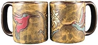 One (1) MARA STONEWARE COLLECTION - 16 Oz Coffee/Tea Cup Collectible Dinner Mugs - Hummingbird & Flower Design
