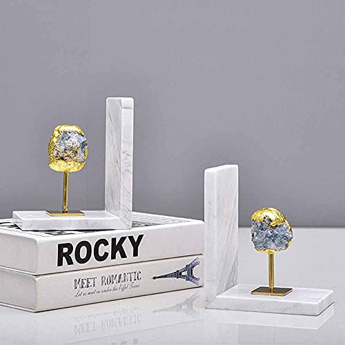 Dailyint Refined Crystal Marble Ornaments Bookends Heavy Bookends Decorative Ornaments Study Bookcases Simple Modern Home Office Bookshelves Desktop Decoration Bookends #TOP5