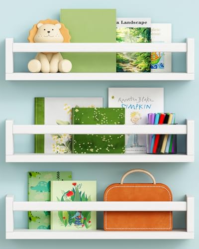 Harwaya HWNS24-001 Kinderzimmer Wand-Bücherregale 3er-Set