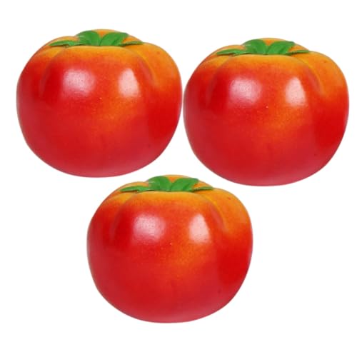 Levemolo 3pcs Realistic Tomato Props Artificial Tomato Models for Home Hotel Vegetable Shop Decoration for Display and Giving