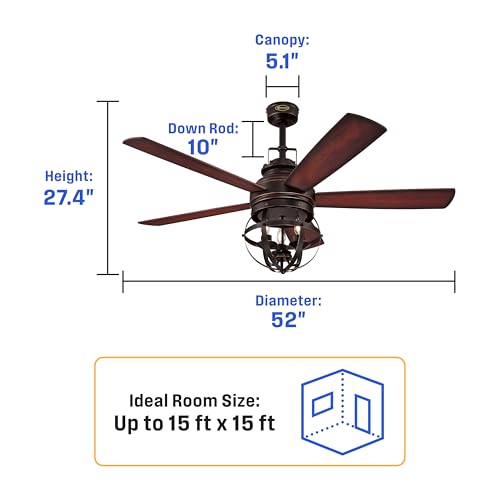 Westinghouse 7217100 Stella Mira 52-Inch Oil Rubbed Bronze Indoor Ceiling Fan, LED Light Kit, Remote Control Included - Image 3