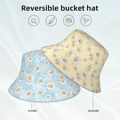 Image of Bucket Hat Double-Side-Wear Reversible Sun Hat Beach Travel Hiking for Women Men