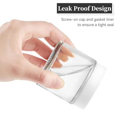 TUZAZO 4oz Small Glass Jars with White Lids, 2 Pack Round Clear Glass Jars with Inner Liners & Stickers Reusable Empty Cosmetic Containers for Lotions, Body Butters, Creams, Powders, Candles3