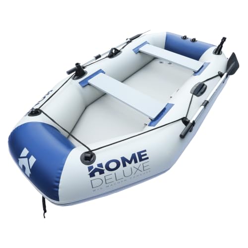 Home Deluxe - Schlauchboot Pike Small inkl. Motor - Material: strapazierfähiges PVC- Maße: LxB ca. 230 x 128 cm - für bis zu 3 Personen I Beiboot, Motorboot, Ruderboot