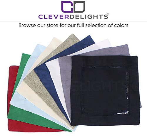 Cleverdelights NAPKINS-LINEN-WHITE-12 6 Inch White Linen Hemstitch Cocktail Napkins thumb #4