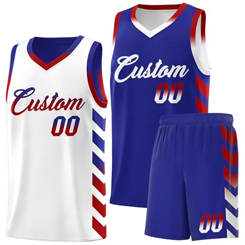 KXK Custom Men’s Reversible Basketball Jersey Design Team Uniform Set Personalized Print Name...