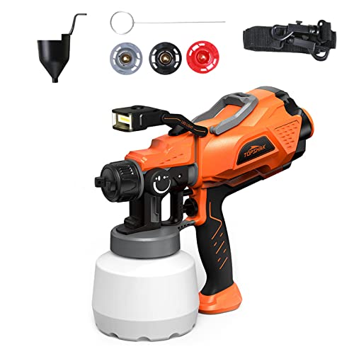 Paint Sprayer,TOPSHAK 700W Spray Paint Gun,HVLP Electric Paint Gun with 1200ml Container & 3 Copper Nozzle,Multiple Spray Patterns,LED light & Easy to use,Ideal for Home and Outdoors Painting Projects
