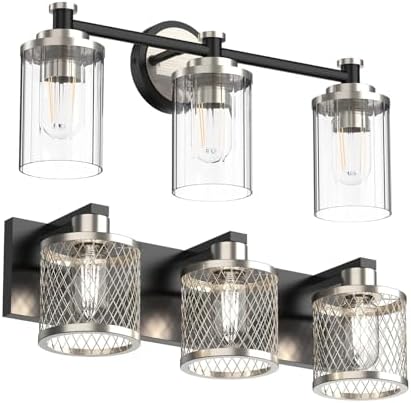 PHIXART Black and Brushed Nickel Bathroom Vanity Light & Vanity Light ...
