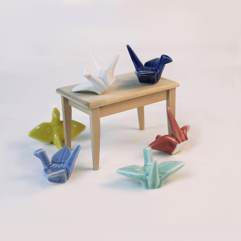 6 Pack Ceramic Chopstick Rest Porcelain Chopstick Holder for Spoon Chopsticks Knife Tableware Origami Crane