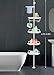 HomeHelper Rustproof Shower Caddy Corner Organizer for Bathroom, 4 Tier Bathtub Shower Storage Organizer with Tension Pole for Shampoo Holder, 56 to 114 Inch, White