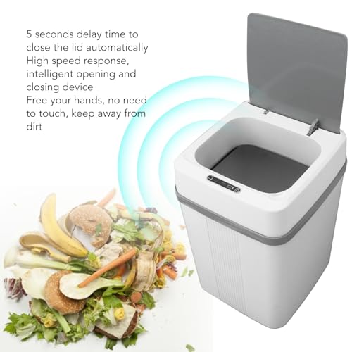 Bote de basura inteligente con sensor, 12 L, rectangular miniatura 2