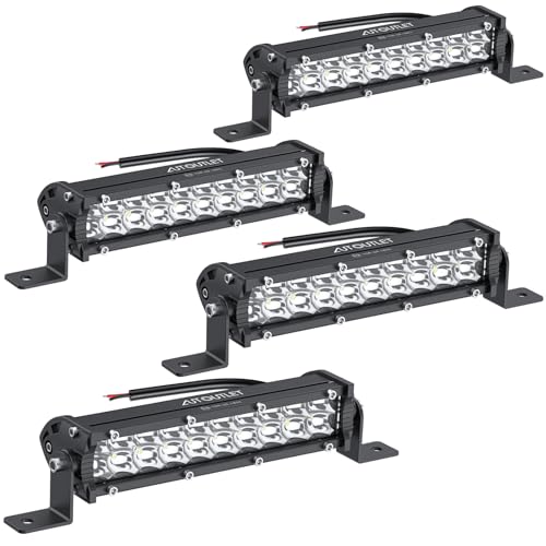 AUTOUTLET 24 LED Zusatzscheinwerfer 72W 4800LM Auto Scheinwerfer Offroad Spotlight DC 10-30V 6500K IP67 Wasserdicht Arbeitslicht für SUV Truck Traktor LKW Bagger usw(4 Stück)