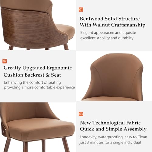 Allfonis 8457 Set Of 2 Brown Leather Dining Chairs thumb #2