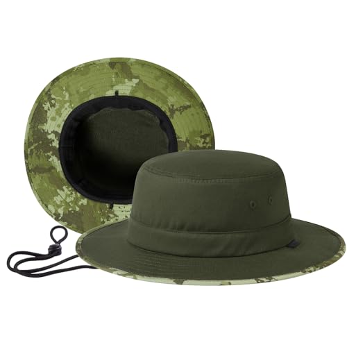 Image of UPF 50+ Foldable Sun Hat Patterned Under Brim Bucket Hats for Summer Hiking Fishing Beach Safari Men Women