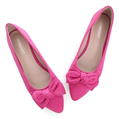 Image of TN TANGNEST Women Fashion Bowknot Flats Comfort Pointed Toe Dress Shoes