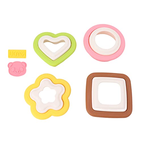 BONKZEBU Molde para Galletas 10 Piezas Molde Cortador de Sándwich Diversas Flores Desmontables Corazón Forma Redonda Tostadas para Hornear para Hacer Exquisitas Formas de Flores o Corazón Plástico