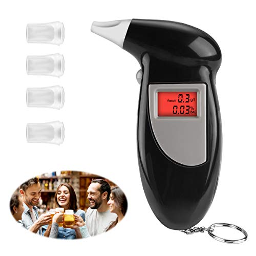 Jhua Breathalyzer Digital Breath Alcohol Tester Portable Detector Breath Analyzer Alcohol Breathalyzer LCD