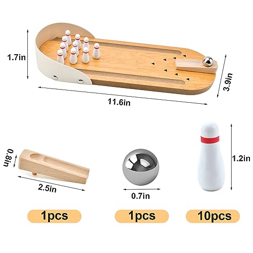 White Elephant Gifts Tabletop Mini Bowling Game Set for Adults Teens Kids | Stocking Stuffers for Teen Boys Girls Home Bowling Alleys Office Desk Game Small Finger Toys Gag Gifts Stress Relief Gadgets - image 2