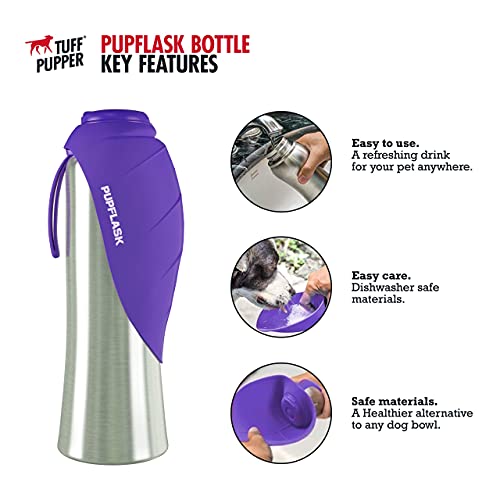 Pupflask Large Dog Water Bottle | 27 Or 40 Oz Stainless Steel | Convenient Dog Water Dispenser | Puppy Travel Water Bowl | Portable Pet Water Bottle | Leak Proof Bottle Perfect Size For All Dog Breeds #TOP1