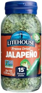 Litehouse Freeze Dried Jalapeno Peppers - Freeze Dried Pepper, Substitute for Fresh Jalapeno, Dried Pepper Flakes, Non-GMO, Gluten-Free - 0.39 Ounce