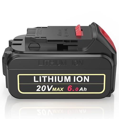 Image of PENGJBATTER 6.0Ah Replace Battery for DeWalt 20V Battery, High-Capacity Lithium Baterias Compatible with DeWalt 20V Max Battery DCB206 DCB205 DCB207 & 20 Volt DCF/DCD/DCG Series Power Tools