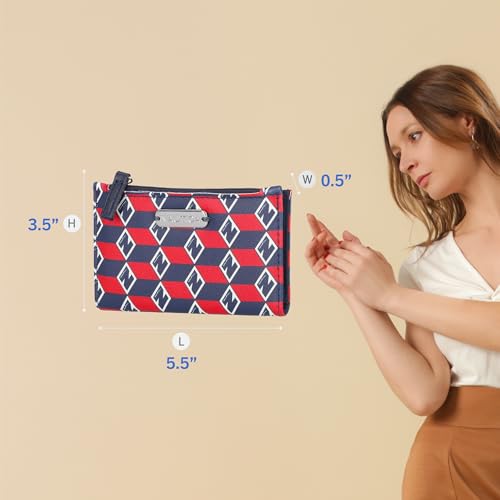 Image of Nautica High Tide Small Wallet for Women, RFID Blocking Slim Credit Card Holder with Zipper Coin Pocket, Bifold Compact Wallet with ID Window, Americana