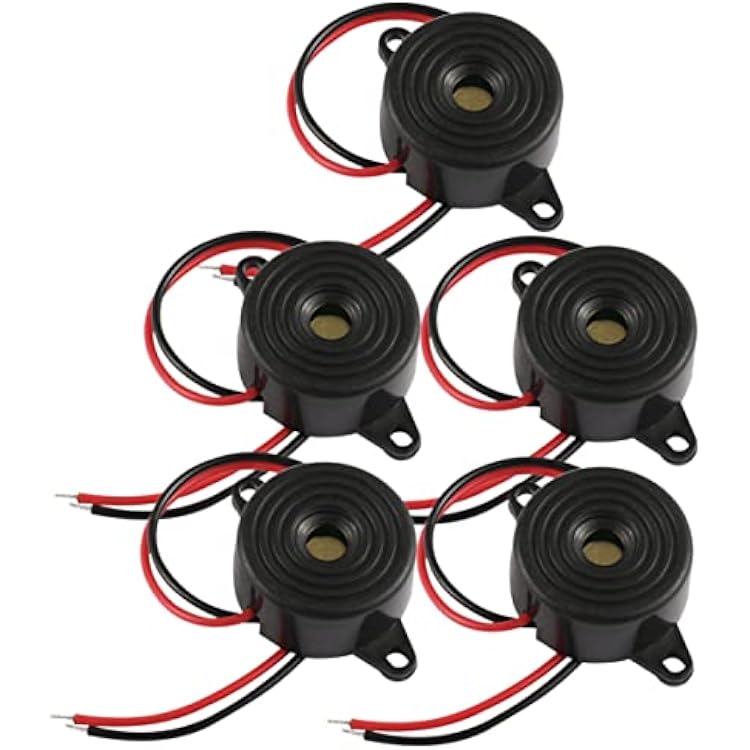 MAGICLULU 5Pcs Piezo Electric High Decibel Wire Leads for Security Alarms Responsive Microprocessor Sound High Penetrating Power Suitable for Complex