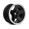 Mammoth Boulder Beadlock Style Wheel in Black 15x8 Aggressive Styling Rim Fits Jeep Wrangler TJ 1997-2006