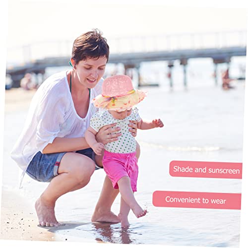 Gatuida 3pcs Wide Brim Beach Hat Protective Straw Cap for Sun Protection Lightweight and Breathable for Summer Outdoor Fun Beige4