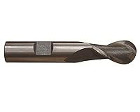 Vista 2 de Drill America 9/16" X 1/2" de acero de alta velocidad 2 flautas de un solo extremo de bola molino de extremo, serie DWC