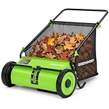 GreenSweep Pickup Pro XL V26 Garden Sweeper – Manual Push Lawn Sweeper for Leaves, Grass Clippings & Garden Debris – Adjustable Height Leaf Collector