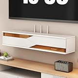 #【Équipé de trous pour câbles sur le dessus】: Ce meuble de rangement multimédia permet un câblage ordonné et soigné. Câblez facilement et sans encombrement, pour un rangement optimal de vos appareils