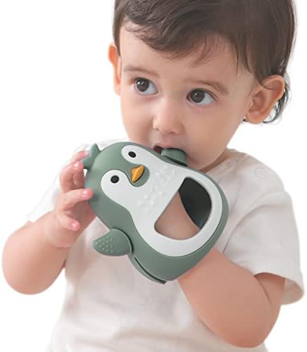 Penguin Teethers, Teething Toys for Babies, Teether Toy for Boys and Girls, Seposeve Silicone Baby Chew Toys for Sucking Needs, BPA-Free, Black