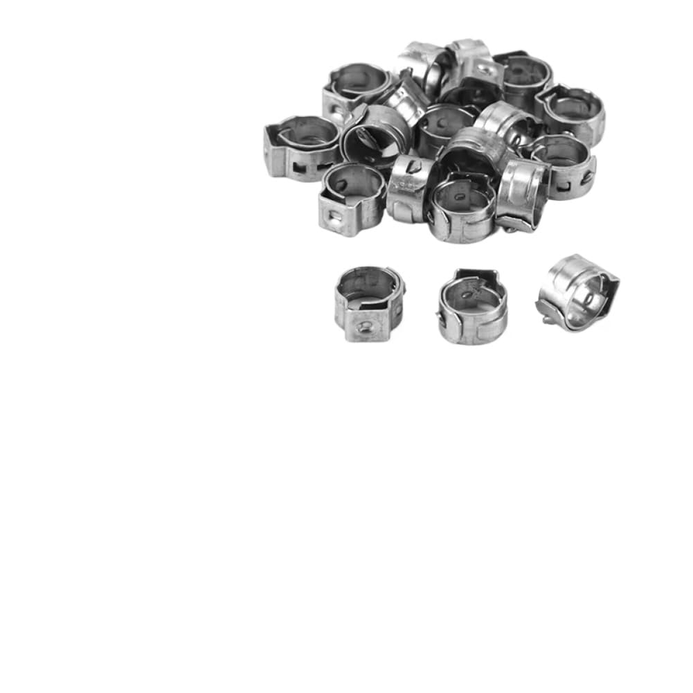 Set di fascette stringitubo a orecchio singolo, 130 pezzi, con 1 morsetto per tubo flessibile, in acciaio inox, 7-21 mm