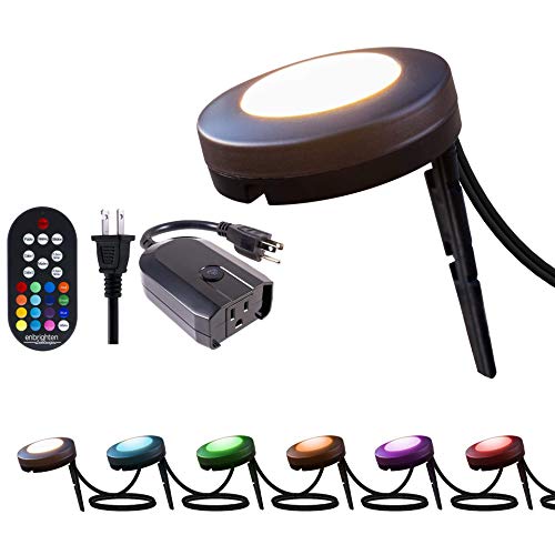Enbrighten 45063 Color Changing (50ft. 6 Puck) WiFi Outdoor Landscape Lights Kit Seasons LED, 50 ft, Black