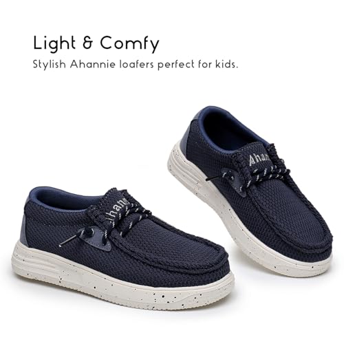 Image of Ahannie Kids Slip On Loafers, Boys Girls Casual Dress Shoes | Lightweight comfort,breathable,school or everyday wear