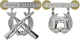 US ARMY MARINE CORPS RIFLE + PISTOL QUALIFICATION EXPERT SHOOTING BADGE SILVER PINS SET