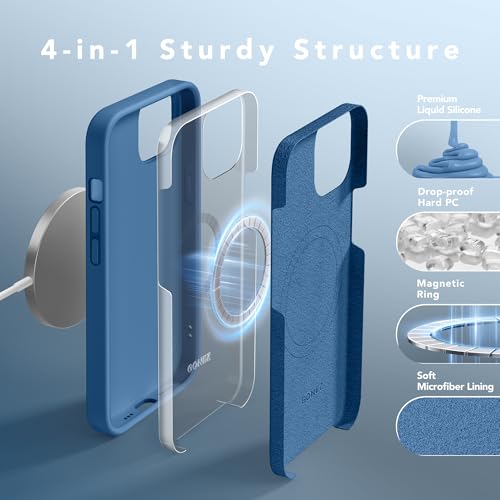 Coque silicone iPhone 14 GONEZ avec 2 verres trempés et 2 protections objectif - 6
