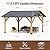 Raysfung 11' x 13' Wood Gazebo, Outdoor Hardtop Gazebo with Galvanized Steel Roof, Cedar Wooden Frame Gazebo for Garden, Patio