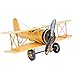 Vintage Airplane Model Metal Handicraft, Wrought Iron Aircraft Biplane, for Photo Props/Christmas/Home Decor/Ornament (Yellow)