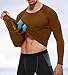SPVISE Brown Long Sleeve Compression Shirt Men Cool Dry Workout Shirts Running Gym T-Shirt Thermal Tops Athletic Base Layer